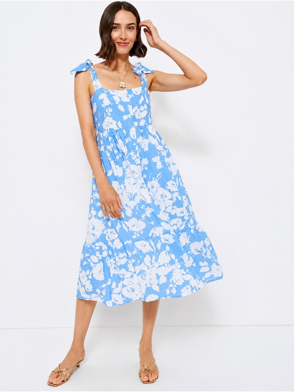 NWOT Tuckernuck Hyacinth House Lupine Blue Floral Midi Dress XXS | Cottagecore